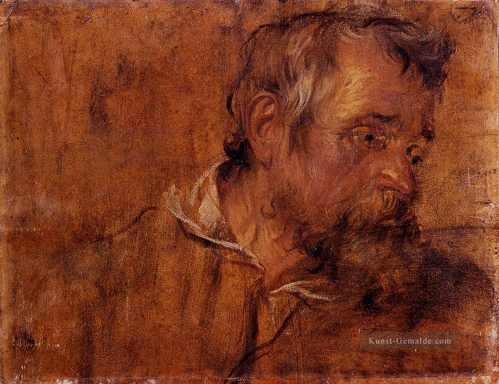 Profil Studie eines bärtigen alten Mannes Barock Hofmaler Anthony van Dyck Ölgemälde
